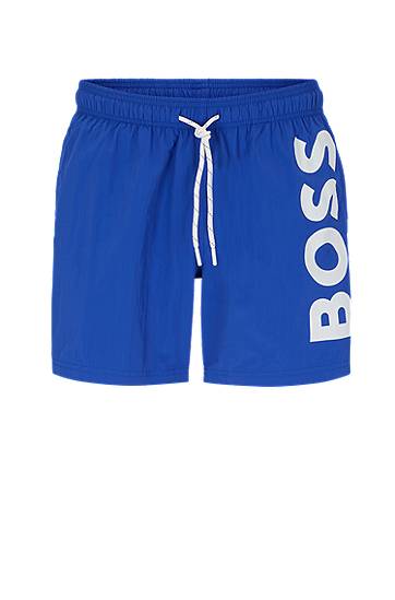 Hugo Boss Quick-drying Swim Shorts With Large Contrast Logo