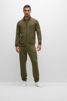Hugo Boss Loungewear-Jacke aus Stretch-Baumwolle mit Logo und Reißverschluss. 3