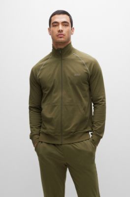 Hugo Boss Loungewear-Jacke aus Stretch-Baumwolle mit Logo und Reißverschluss. 2