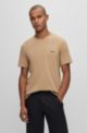 Loungewear T-shirt in stretch cotton with contrast logo, Beige