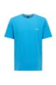 Lounge-T-shirt van stretchkatoen met contrastlogo, Blauw