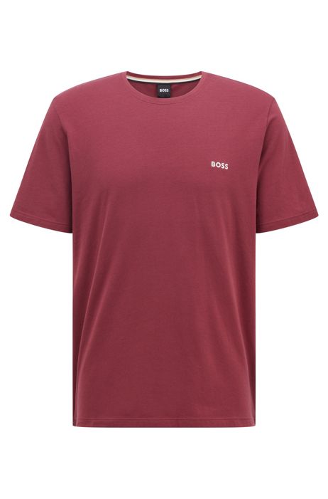 HUGO BOSS Uomo Abbigliamento Abbigliamento per la notte Loungewear T-shirt per labbigliamento da casa in cotone elasticizzato con logo a contrasto 
