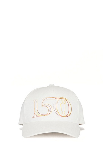 BOSS 博斯“The Open”艺术图案弹力斜纹布鸭舌帽,  100_White