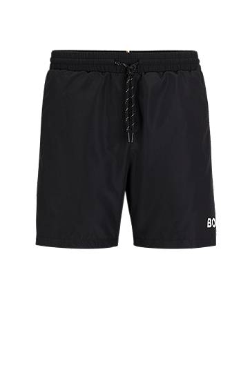 Quick-drying swim shorts with logo and piping, Hugo boss