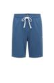 Stretch-cotton shorts with embroidered logo, Dark Blue