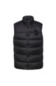 Slim-fit gilet in recycled fabric with logo badge, Black