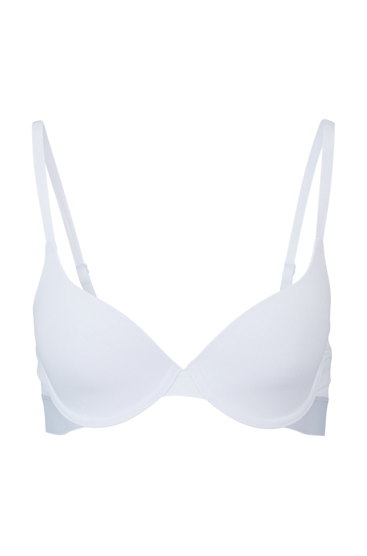 Logo-detail bra in cotton with stretch, White