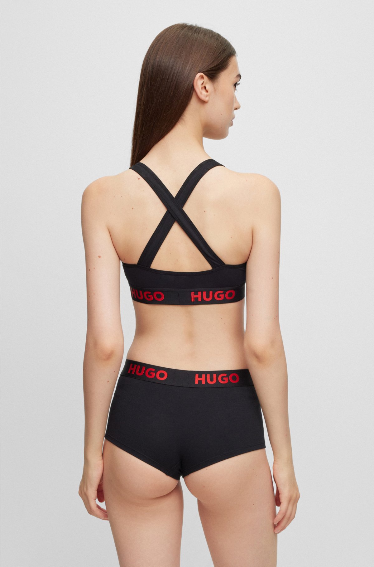 HUGO - Sports stretch repeat logos in cotton with bra