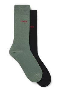 Two-pack of socks in a cotton blend, Black / Green