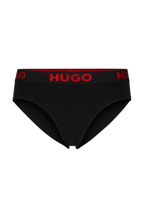 HUGO - Stretch-cotton bralette with band logo