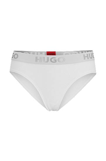 Stretch-cotton briefs with logo waistband, Hugo boss
