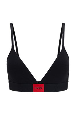 - HUGO mit aus rotem Logo-Label Stretch-Baumwolle Triangel-BH