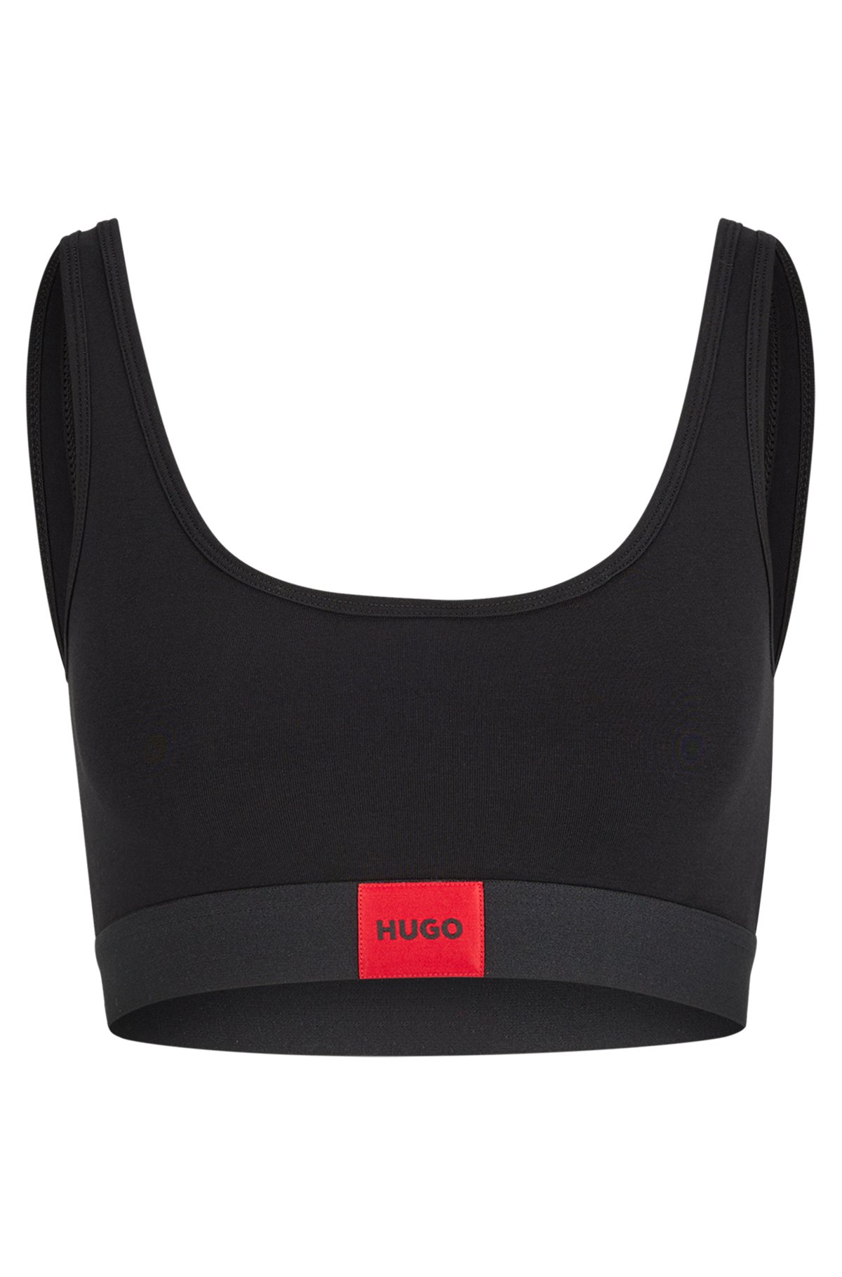 Bralette HUGO mit aus Logo-Label - rotem Stretch-Baumwolle
