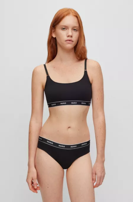 Three-pack of stretch-cotton briefs with logo waistbands
