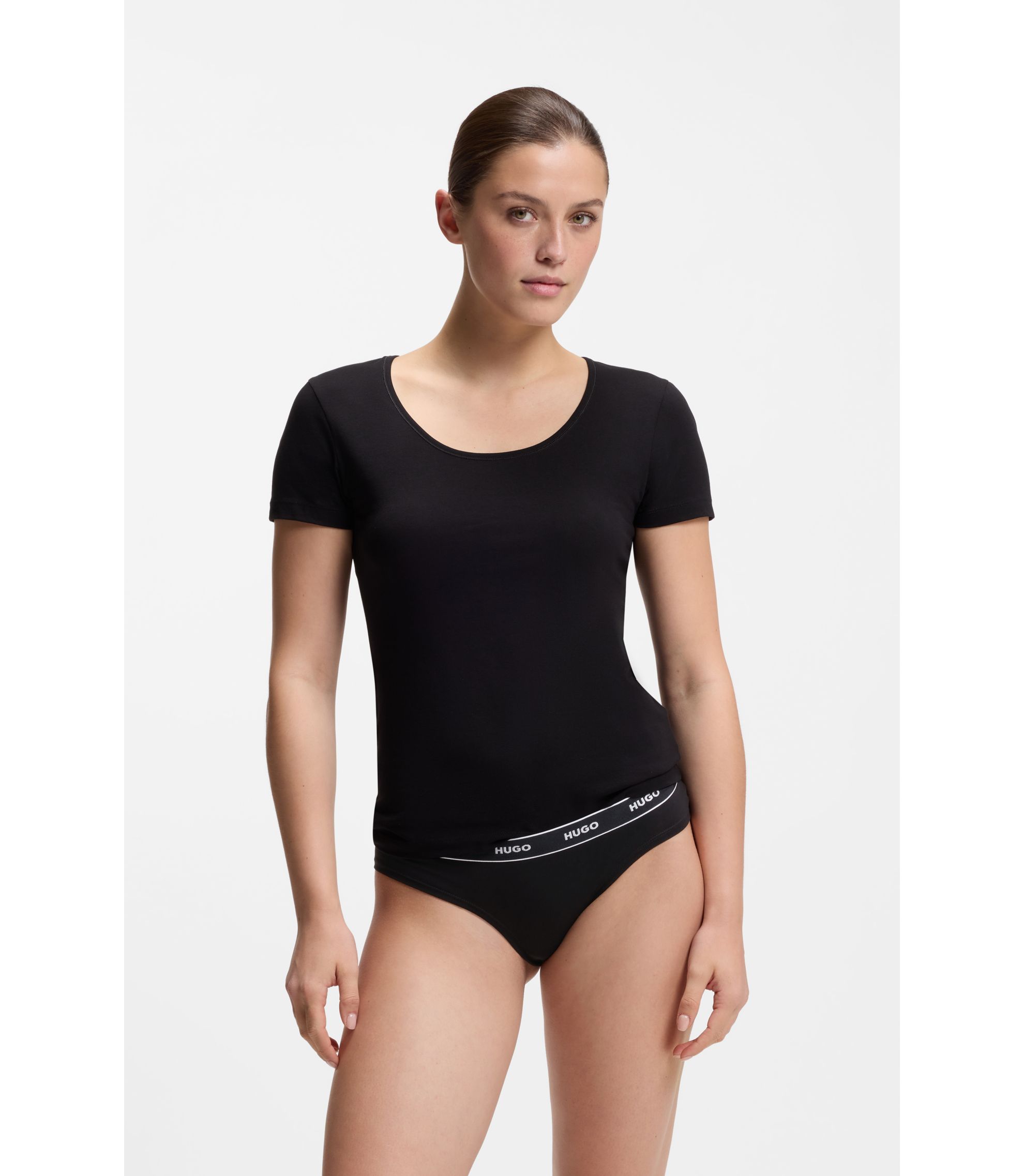 Dreierpack Slips aus Stretch-Baumwolle mit Logo-Bund