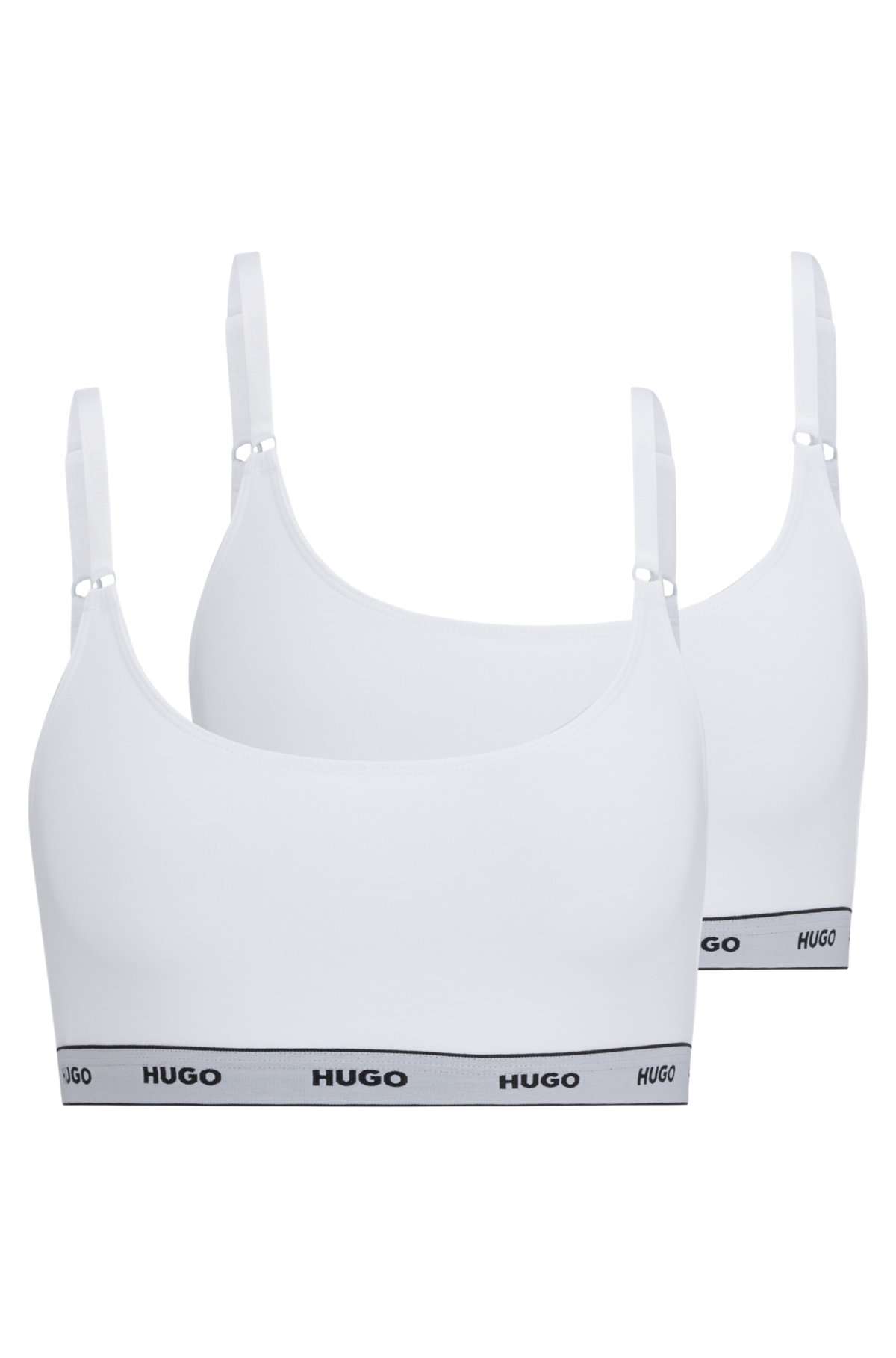 HUGO - Logo-detail bra in cotton with stretch