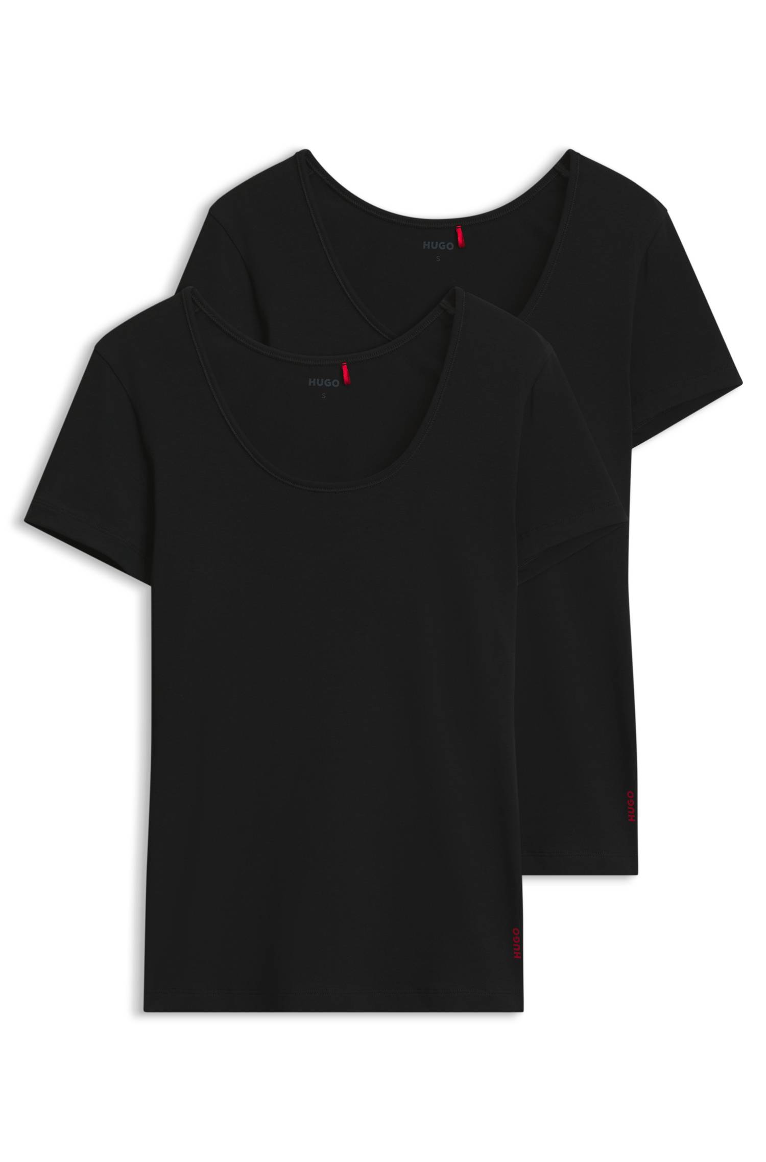 Hugo Contrast-logo underwear top in stretch cotton underställ dam – bild 4