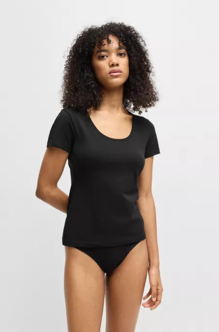 Two-pack of stretch-cotton underwear T-shirts with logos