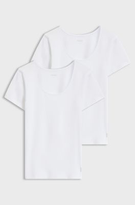 Contrast-logo underwear top in stretch cotton, White