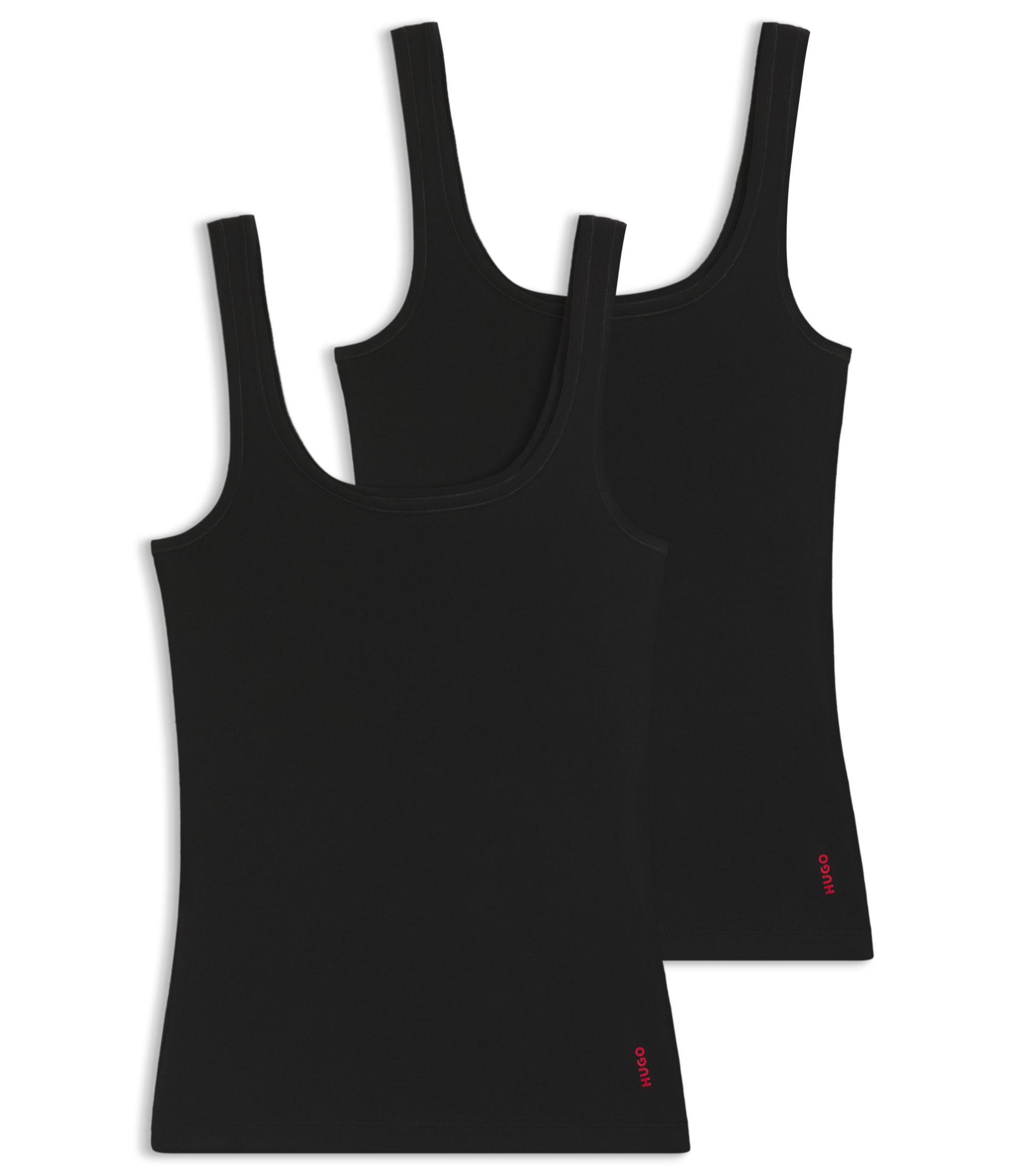 Zweier-Pack Unterhemden aus Stretch-Baumwoll-Jersey