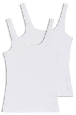 Two-pack of vests in stretch-cotton jersey, White