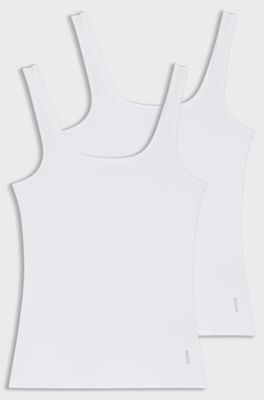 Two-pack of vests in stretch-cotton jersey, White
