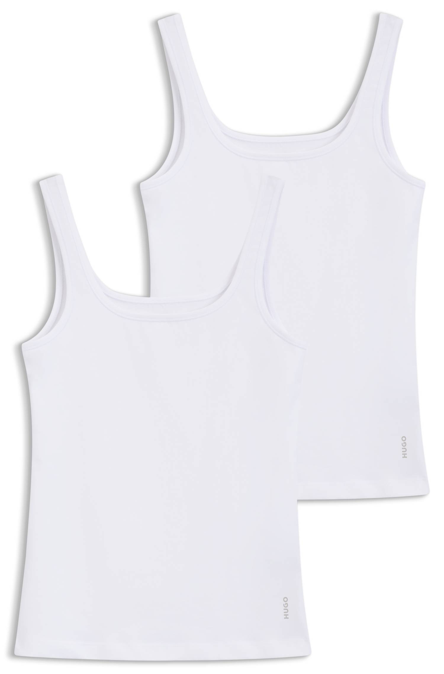 Hugo Two-pack of vests in stretch-cotton jersey underställ dam – bild 4