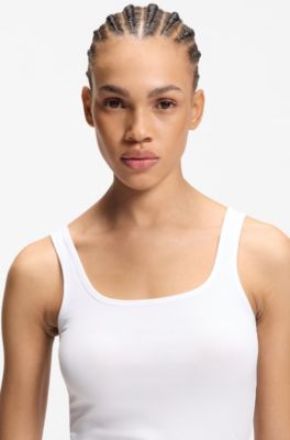 Two-pack of vests in stretch-cotton jersey, White