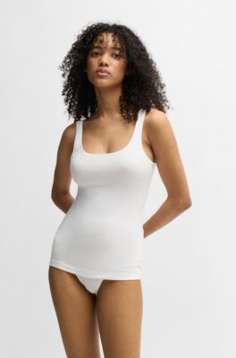 Set van twee onderhemden van katoenen jersey met stretch, Wit