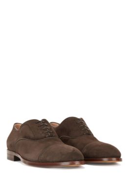 dark brown suede oxford shoes
