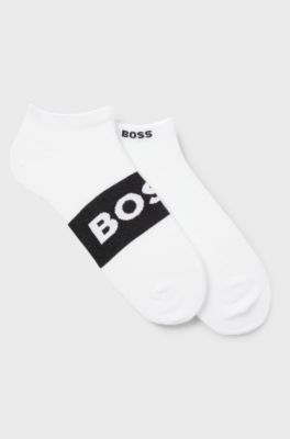 Two-pack of ankle-length socks in stretch fabric, White