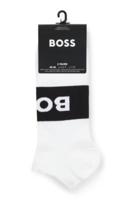 Two-pack of ankle-length socks in stretch fabric, White