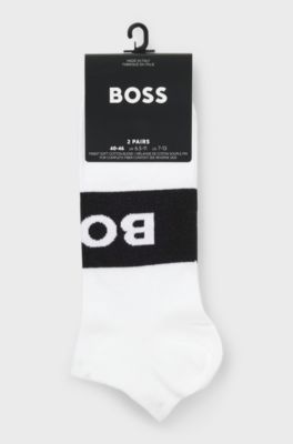 Two-pack of ankle-length socks in stretch fabric, White