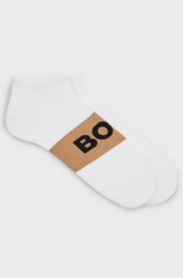 Two-pack of ankle-length socks in stretch fabric, White