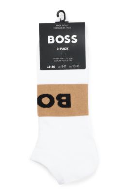 Two-pack of ankle-length socks in stretch fabric, White