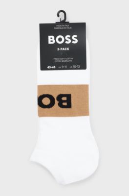 Two-pack of ankle-length socks in stretch fabric, White