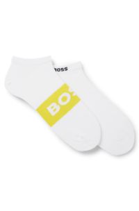 Two-pack of ankle-length socks in stretch fabric, White