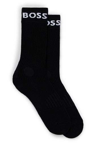 Two-pack of quarter-length socks in stretch fabric, Black