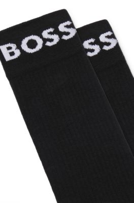 Two-pack of quarter-length socks in stretch fabric, Black