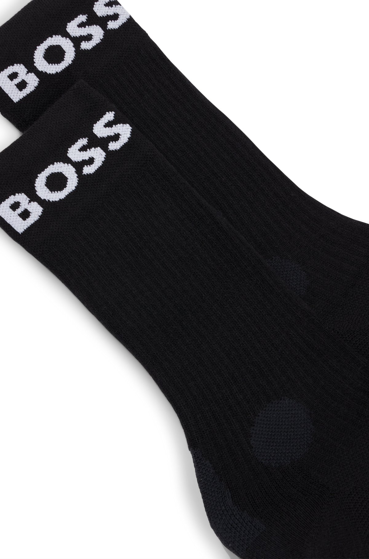 Kurze Socken aus Stretch-Gewebe im Zweier-Pack, Schwarz