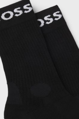 Two-pack of regular-length socks in stretch fabric, Black