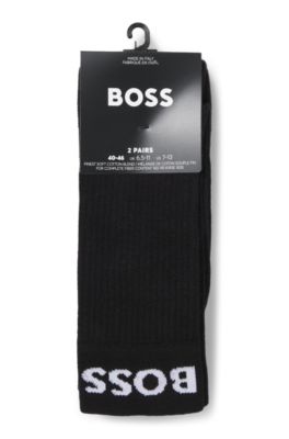 Two-pack of quarter-length socks in stretch fabric, Black
