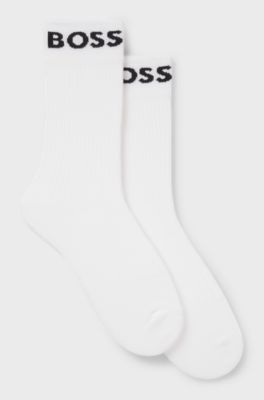 Two-pack of regular-length socks in stretch fabric, White