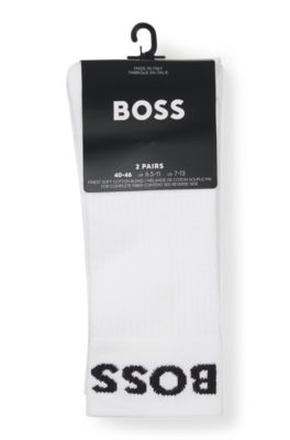 Two-pack of quarter-length socks in stretch fabric, White