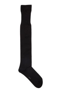 Calcetines por la rodilla en algodón egipcio mercerizado con elástico, Negro