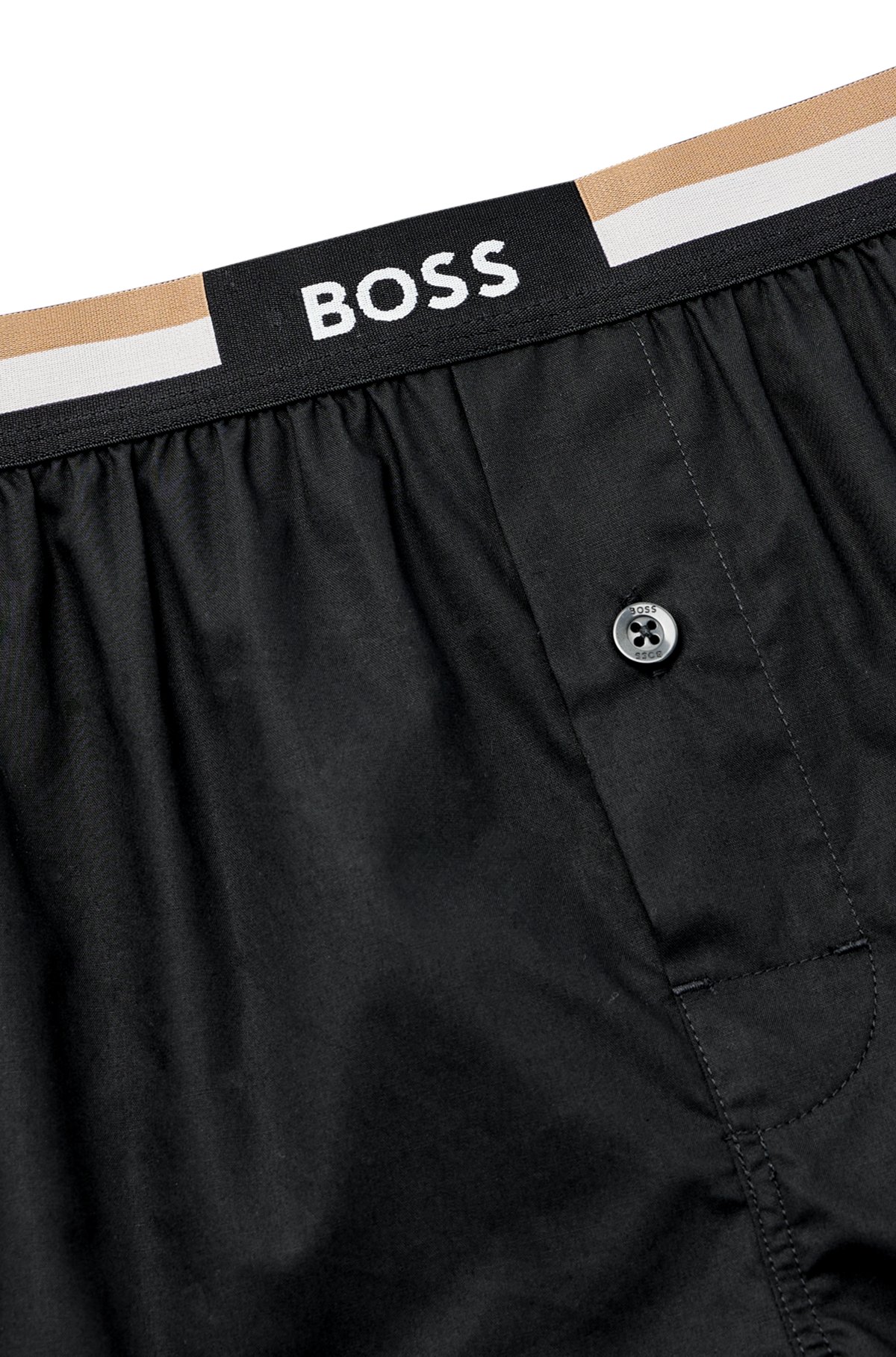 Paquete de 2 shorts de pijama en algodón con cintura característica de la marca, Negro