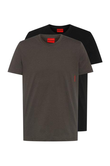 Zweier-Pack T-Shirts aus Baumwolle mit vertikalem Logo, Hellgrün
