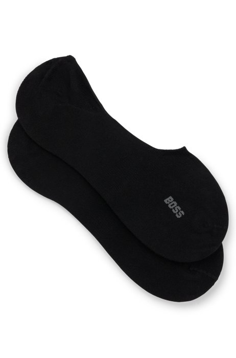 Paquete de dos calcetines invisibles en mezcla de algodón, Negro
