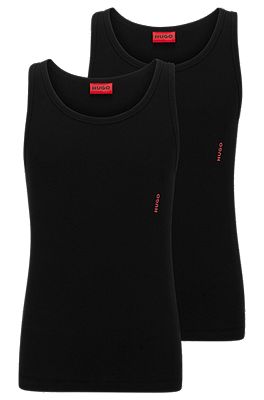HUGO - Two-pack with stretch-cotton tops logo of tank