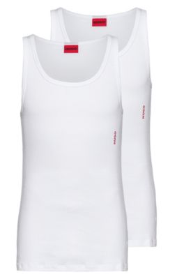 HUGO - Cotton tank top with red logo